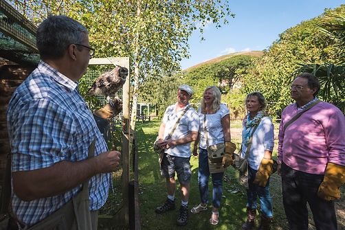 Rod with visitors in the Owl Garden